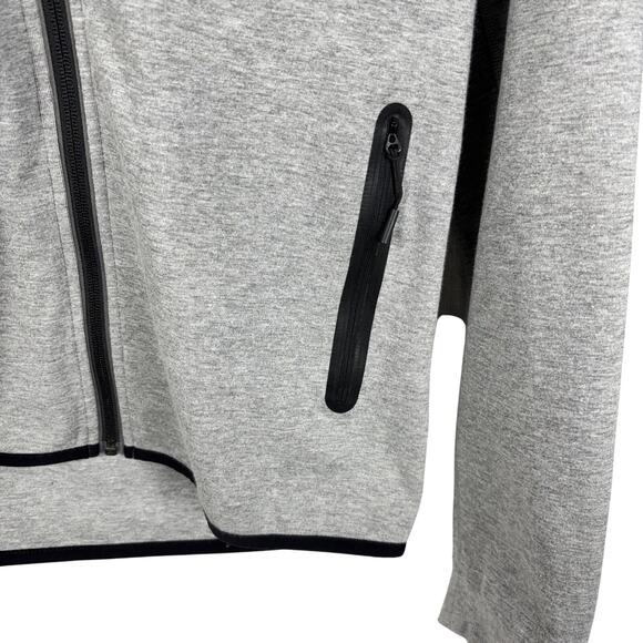 Women's Tesla Gray Full Zip Hoodie Jacket Size L Cotton Blend Athletic Logo - Picture 7 of 9